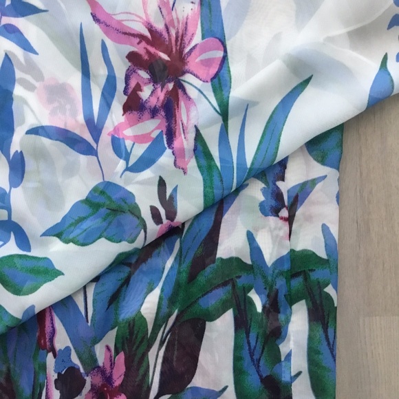 Fringed Floral Kimono / Robe / Swimsuit Cover-up - Picture 4 of 6